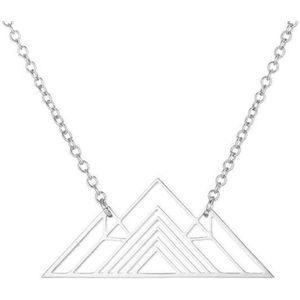 24/7 Jewelry Collection Driehoek Ketting - Piramide - Zilverkleurig