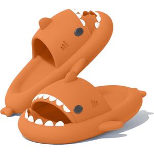 Geweo Shark Slippers - Haai Slides - Haaien Badslippers - EVA -Oranje - Maat 4344