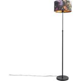 QAZQA parte fl - Klassieke Vloerlamp | Staande Lamp met kap - 1 lichts - H 1675 mm - Multicolor - Woonkamer | Slaapkamer