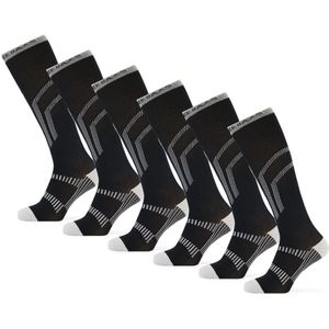 Poederbaas Skisokken Lightweight - 6 paar - Zwart - Maat 35/38