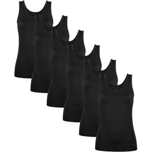 Undiemeister Tanktop Dames - 6-pack - Volcano Ash (Zwart) - Hemd Mouwloos - Perfecte Pasvorm - Zijdezachte Ademende Stof - Geen Labels - Basic Ondershirt - Tencel - Tanktops - Maat M