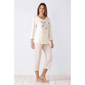 Gebroken wit dames pyjama Hajo - Wit - Maat - 36/38