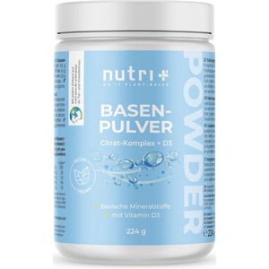 nutri+ Zuur Base Poeder - op basis van citraat met zink - veganistisch, hooggedoseerd, lactosevrij - zonder suiker, natrium en additieven- 224 g