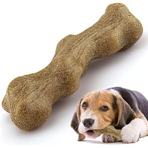 Hondenspeelgoed kauwspeelgoed hond puppy onverwoestbaar robuust duurzaam - van houtvezel, rundvleessmaak - natuurlijk - hondenbot voor honden groot klein voor agressieve kauwers