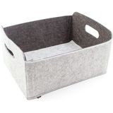 Opbergmand - Grijs Gemêleerd - 30 x 24 x 15 cm - Vilt - Opvouwbaar