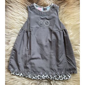 Baby Jurk - Overgooier - Dubbele Rok - Grijs - Maat 68/74