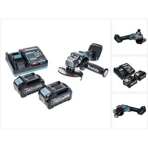 Makita GA 005 GM2 Accu haakse slijper 40 V max. 125 mm Borstelloos XGT + 2x accu 4.0 Ah + lader