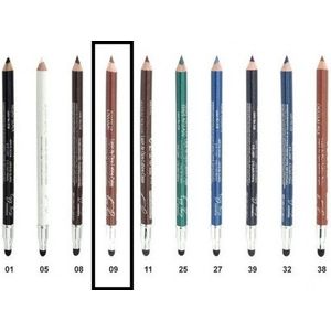 Easy Paris - Oogpotlood en Lippotlood - Extra Waterproof - Warm Bruin - Chocolat - Met puntenslijper en smudger/vervager - Nummer 009 - 1 Stuks