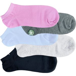 green-goose® Bamboe Dames Enkelsokken - 10 Paar - Roze, Blauw, Wit, Zwart, Grijs - Duurzaam Ademend Materiaal