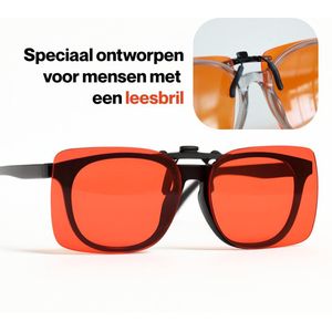 Alinastore Blue Light Blocker Clip-On voor Leesbril – Blauw Licht Filter – Beschermt Melatonine en Bioritme – Verbeterde Nachtrust – Anti Vermoeide Ogen – Geschikt voor Leesbrillen
