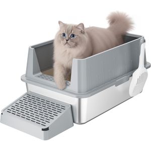 Ibenzoa® Kattenbak van 28 Liter met Innovatief Ontwerp voor Grote Katten en Gemakkelijk Onderhoud