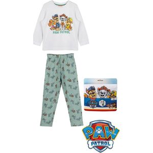 PAW Patrol pyjama - 100% katoen - Paw pyama wit met groen - maat 92