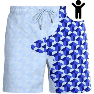 SEA'SONS - Zwembroek Jongens - Kleurveranderend - Sneldrogend - Blauw - Maat 146 (SEASONS - Kleur veranderend)
