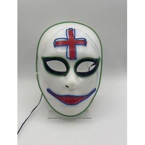 Neon masker dokter - carnavals masker zuster - masker verpleegkundige met licht.