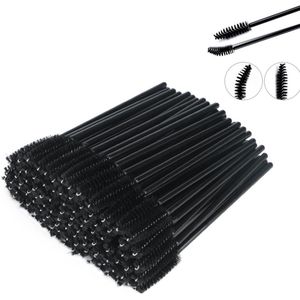 100 stuks wimperborstels - wimperborstels - wimper spoeler - Spiraalborstel - Wimperkam - wenkbrauw borstel - make-up tool mascara wenkbrauwborstel applicator (zwart,10cm)