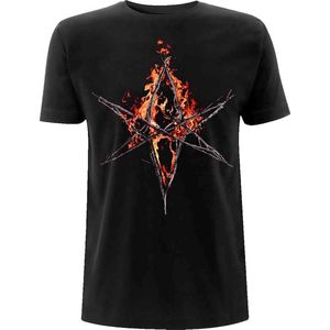 Bring Me The Horizon - Flaming Hex Heren T-shirt - L - Zwart
