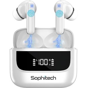 SophiBuds Pro - Draadloze Oortjes Bluetooth - Oordopjes Draadloos met ANC & ENC Noise Cancelling - Bluetooth Oordopjes Universeel - Geschikt als Earpods - BT 5.4 - Wit