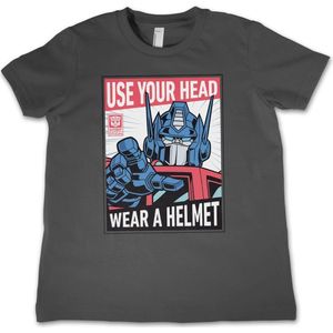 Transformers Kinder T-Shirt Use Your Head Wear A Helmet Kids Tee HSB-12-TF1204-DTF558 DarkGrey-4 Jahre