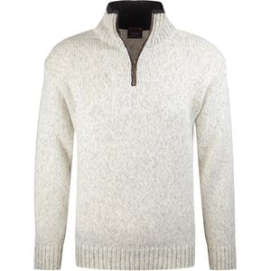 Norfinde Noorse uni trui - grof gebreid - zuiver scheerwol - ecru/lichtgrijs