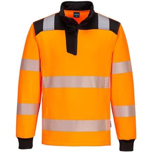 Portwest PW3 Hi-Vis Sweatshirt met 1/4 rits PW326 - Oranje/Zwart - XXXL