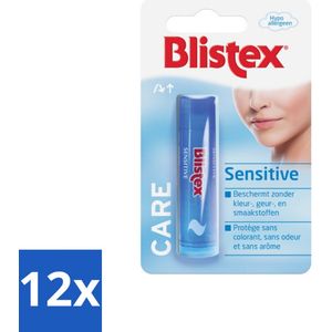12 x Blistex Lippenbalsem Sensitive - Lippenbalsem - Gevoelige Lippen - Lippenverzorging - Hydraterende Balsem - Lippen Beschermen