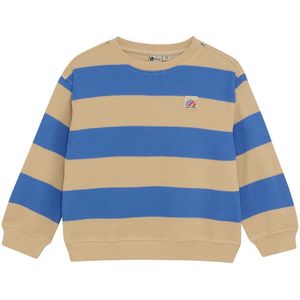 Daily7 - Oversized Sweater Big Stripe - Dusty Kobalt - Maat 80