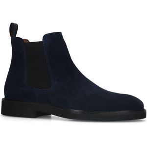 Manfield - Heren - Blauwe suède chelsea boots - Maat 46