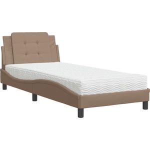 vidaXL-Bed-met-matras-kunstleer-cappuccinokleurig-90x190-cm