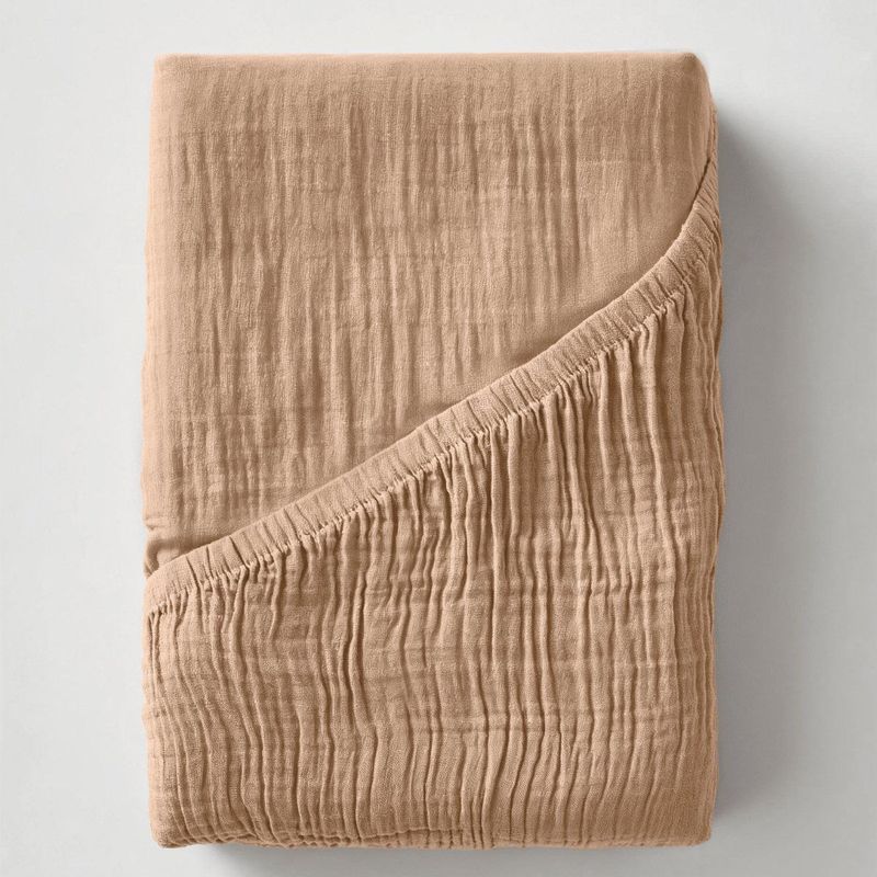 Zelesta - Mousseline Hoeslaken - Terra - 180x200 cm - BSCI & OEKO-TEX®