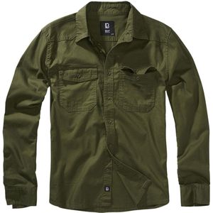 Brandit - Flanell Heren Longsleeve - Olijf - Casual
