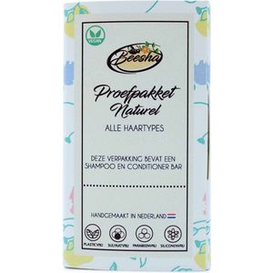 Beesha Proefpakket Naturel Duo | Shampoo Bar & Conditioner Bar | 100% Vegan | CG Proof | Sulfaatvrij | Parabeenvrij | Silicoonvrij