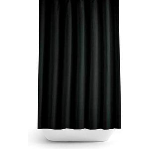 Casabueno - Douchegordijn Zwart- Effen - Anti Schimmel - Douchegordijn 120x200 cm - Shower Curtain - met Douche Gordijnringen - Zwart