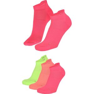 Xtreme - Fitness sneaker sokken - Unisex - Multi neon - 39/42 - 3-Paar - Sneaker sokken noshow