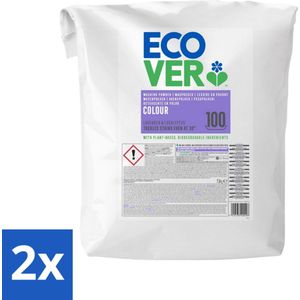 2 x Ecover - Waspoeder Color - Voor gekleurde was - 7,5 kg - Waspoeder - Gekleurde Kleding - Wasmiddel - Waspoeder Kleur - Waspoeder Biologisch