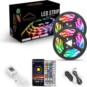 Homezie Led strip | 40 meter | Met app en afstandsbediening | RGB | Zelfklevend | 30 leds per m | Led light strip | Led lights | Led strips | Ledstrip