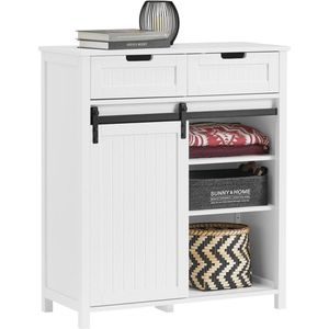 Rootz moderne keukenkast - dressoir met schuifdeur - dressoir - buffet - verstelbare planken - elegant zwart-wit ontwerp - eenvoudige montage - 80 cm x 35 cm x 93 cm