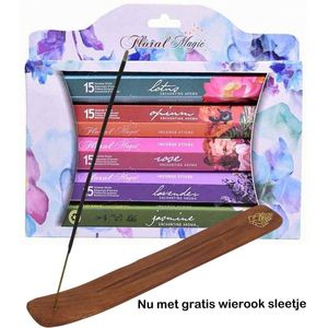 Wierook geurenset Bloem - 25 cm - incl. wierookplankje