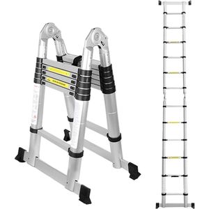 VELTRR® Telescoopladder Aluminium - Vouwladder - 5M