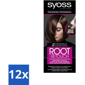Syoss - Haarverf - Uitgroeiset - R4 Donker Bruin - 1 Haarkleuring - Voordeelverpakking - 12 stuks