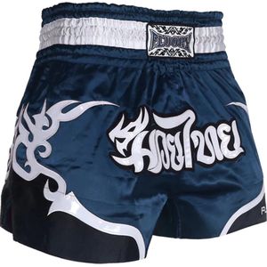 Fluory Muay Thai Short Kickboks Broek Tribal Donkerblauw - L