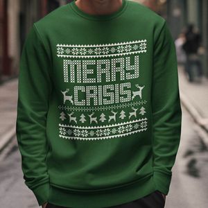 Foute Kerst Trui Groen Merry Crisis XS