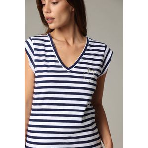 DEELUXE T-shirt van katoenen jersey met geborduurd hart en strepen XS