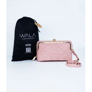 WALA AMSTERDAM® - Vegan Lederen Telefoontasje - Crossbody - Julia Roze - Inclusief stijlvolle dustbag.