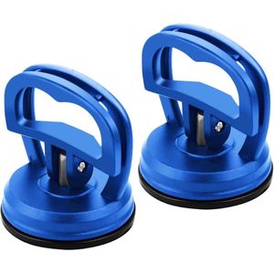 Deuken zuignap trekker demontage gereedschap mini glaszuiger 6 cm blauw - Set van 2 stuks