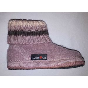 Haflinger Paul Pantoffels kleur Rosenholz - Maat 25 - 100% wolvilt