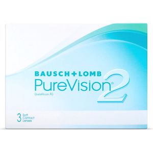 Bausch and Lomb - PureVision 2 - Dag- en Nachtlenzen - 3 Lenzen - Silicone Hydrogel