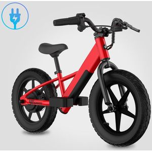 Wikids - Elektrische Loopfiets- Loopfiets - 14 inch wielen - 100 Watt - 3 jaar en ouder - Rood