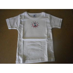 Petit Bateau - Onderhemd - T shirt korte mouw - Wit anker - 10 jaar 140