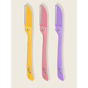 Mesje Voor Lichaamshaar - Wenkbrauw Mesje - Wenkbrauwmesjes - Scheermesje - Platinum Mesje - Trimmen - Epileren - Eyebrow Razor - Roestvrij Staal - 1 Stuk - Roze