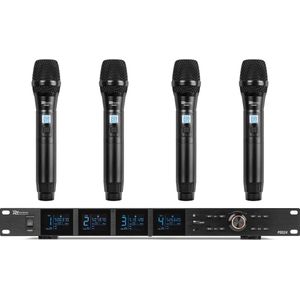 Power Dynamics PD524 UHF draadloos microfoonsysteem met 4 microfoons